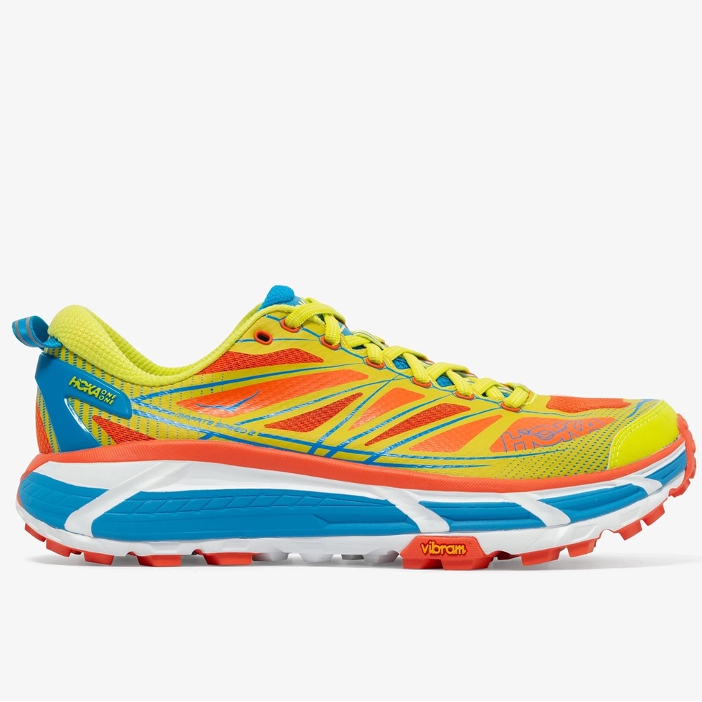 NWT Hoka Mafate Speed 2 Running Shoes Unisex Trail in Flame / Evening Primrose - Picture 2 of 16